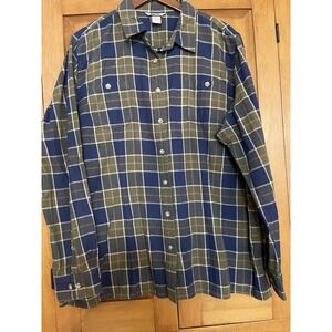 duluth Women's 2xl plaid flannel shirt green Blue